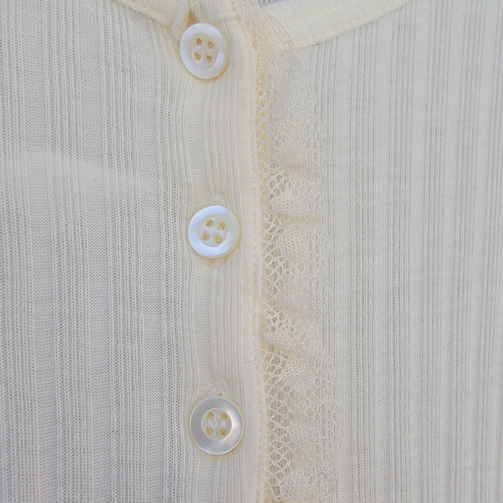 Vintage La Perla Joelle Cream Ribbed Loungewear Slip | Size Small NWOT - Picture 4 of 14